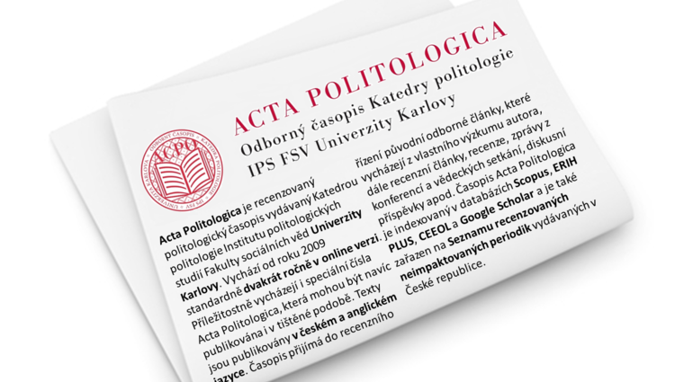 Vyšlo nové číslo Acta Politologica, IPS FSV UK